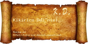 Kikirics Dániel névjegykártya